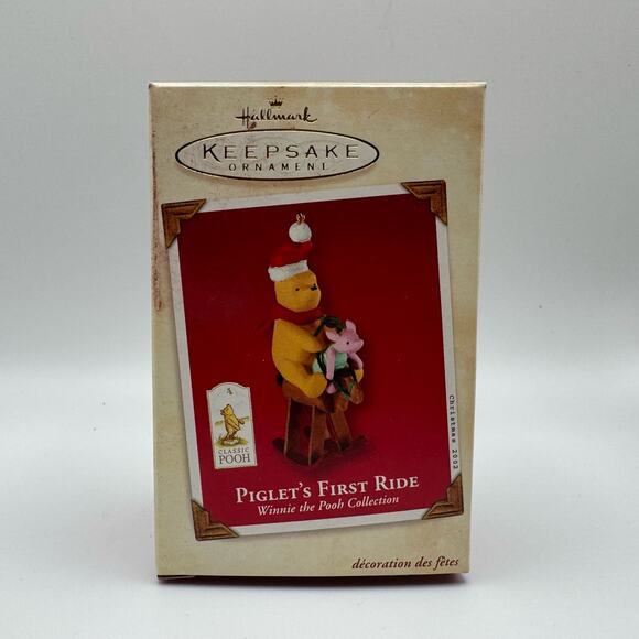 Hallmark Keepsake “Piglet’s first Ride” Winnie the Pooh Christmas Ornament 2002 - Picture 1 of 5